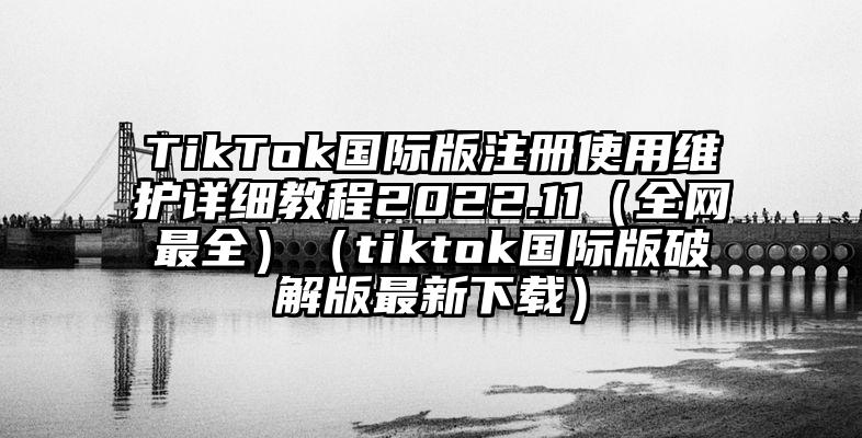 TikTok国际版注册使用维护详细教程2022.11（全网最全）（tiktok国际版破解版最新下载）