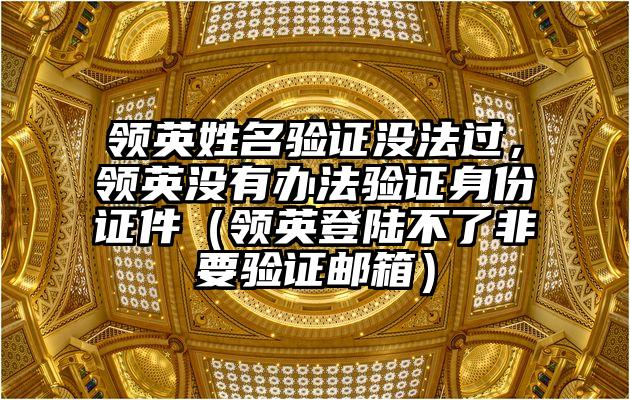 领英姓名验证没法过，领英没有办法验证身份证件（领英登陆不了非要验证邮箱）