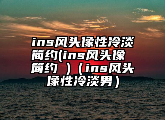 ins风头像性冷淡简约(ins风头像 简约 )（ins风头像性冷淡男）