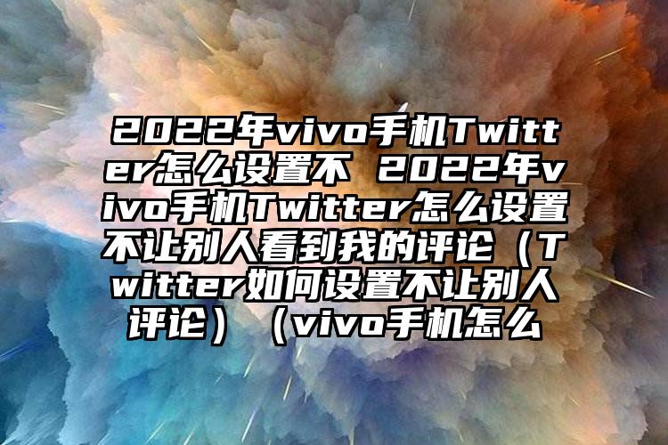 2022年vivo手机Twitter怎么设置不 2022年vivo手机Twitter怎么设置不让别人看到我的评论（Twitter如何设置不让别人评论）（vivo手机怎么