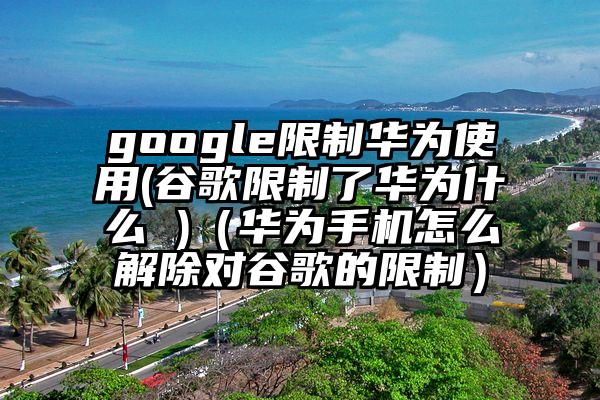 google限制华为使用(谷歌限制了华为什么 )（华为手机怎么解除对谷歌的限制）