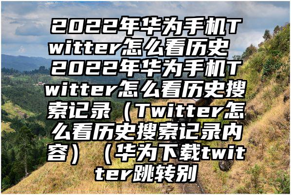 2022年华为手机Twitter怎么看历史 2022年华为手机Twitter怎么看历史搜索记录（Twitter怎么看历史搜索记录内容）（华为下载twitter跳转别