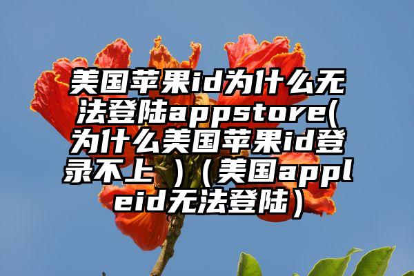 美国苹果id为什么无法登陆appstore(为什么美国苹果id登录不上 )（美国appleid无法登陆）