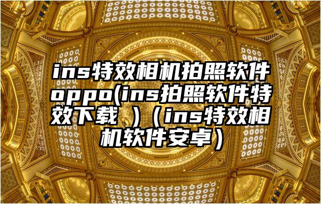 ins特效相机拍照软件oppo(ins拍照软件特效下载 )（ins特效相机软件安卓）