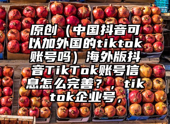 原创（中国抖音可以加外国的tiktok账号吗）海外版抖音TikTok账号信息怎么完善？，tiktok企业号，