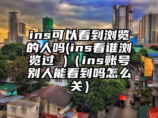 ins可以看到浏览的人吗(ins看谁浏览过 )（ins账号别人能看到吗怎么关）