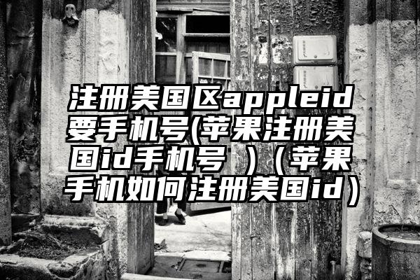 注册美国区appleid要手机号(苹果注册美国id手机号 )（苹果手机如何注册美国id）