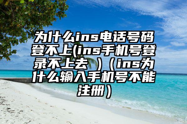 为什么ins电话号码登不上(ins手机号登录不上去 )（ins为什么输入手机号不能注册）