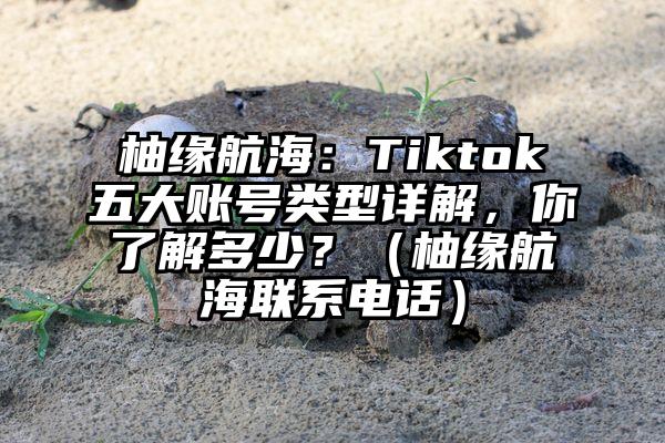 柚缘航海：Tiktok五大账号类型详解，你了解多少？（柚缘航海联系电话）