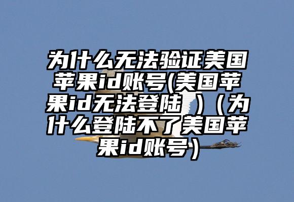 为什么无法验证美国苹果id账号(美国苹果id无法登陆 )（为什么登陆不了美国苹果id账号）