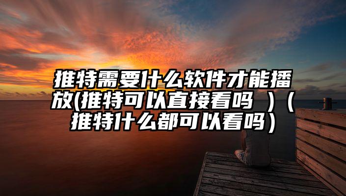 推特需要什么软件才能播放(推特可以直接看吗 )（推特什么都可以看吗）