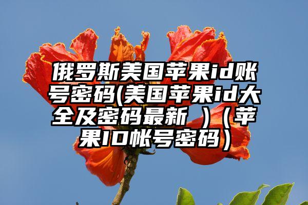 俄罗斯美国苹果id账号密码(美国苹果id大全及密码最新 )（苹果ID帐号密码）