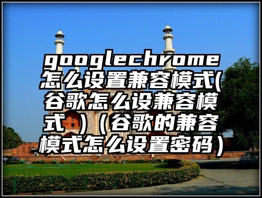 googlechrome怎么设置兼容模式(谷歌怎么设兼容模式 )（谷歌的兼容模式怎么设置密码）