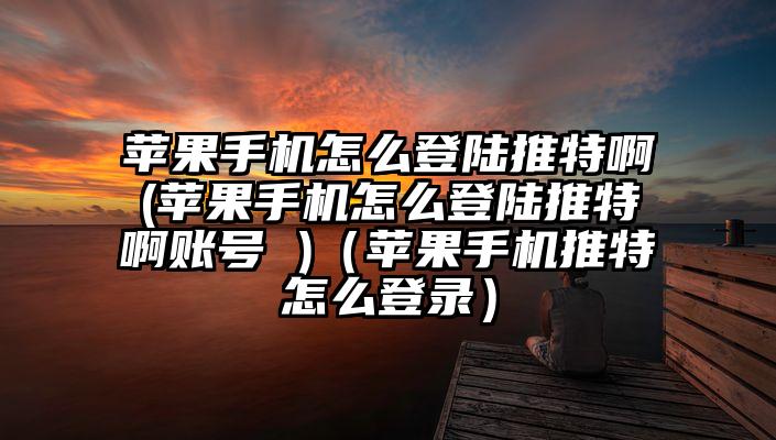 苹果手机怎么登陆推特啊(苹果手机怎么登陆推特啊账号 )（苹果手机推特怎么登录）