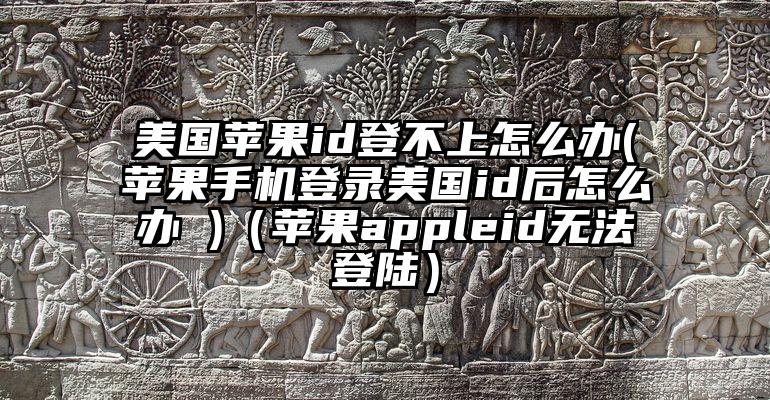 美国苹果id登不上怎么办(苹果手机登录美国id后怎么办 )（苹果appleid无法登陆）