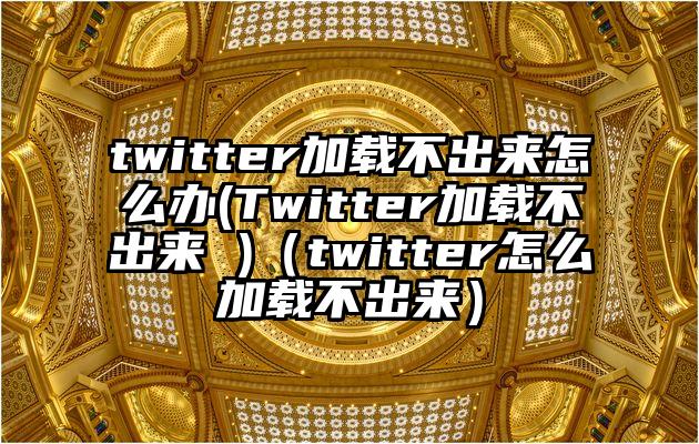 twitter加载不出来怎么办(Twitter加载不出来 )（twitter怎么加载不出来）