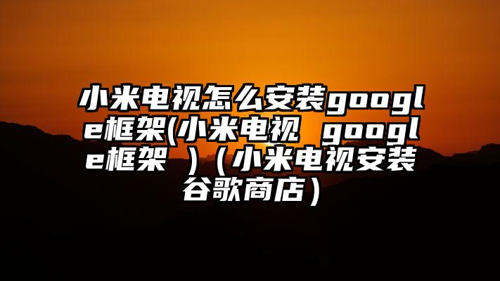 小米电视怎么安装google框架(小米电视 google框架 )（小米电视安装谷歌商店）