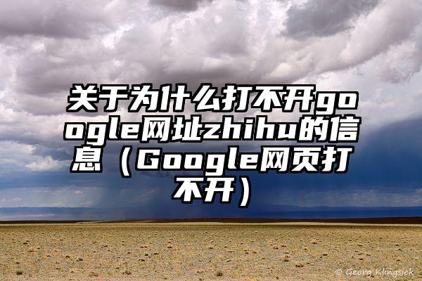 关于为什么打不开google网址zhihu的信息（Google网页打不开）