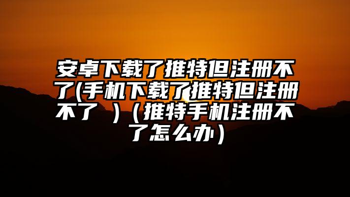 安卓下载了推特但注册不了(手机下载了推特但注册不了 )（推特手机注册不了怎么办）