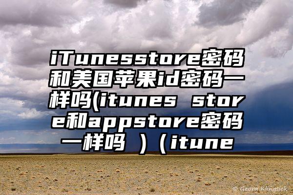 iTunesstore密码和美国苹果id密码一样吗(itunes store和appstore密码一样吗 )（itune