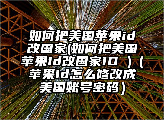 如何把美国苹果id改国家(如何把美国苹果id改国家ID )（苹果id怎么修改成美国账号密码）