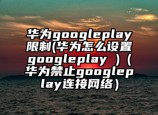 华为googleplay限制(华为怎么设置googleplay )（华为禁止googleplay连接网络）