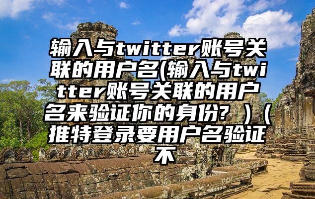 输入与twitter账号关联的用户名(输入与twitter账号关联的用户名来验证你的身份? )（推特登录要用户名验证 不