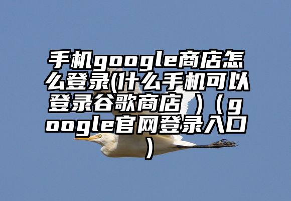 手机google商店怎么登录(什么手机可以登录谷歌商店 )（google官网登录入口）