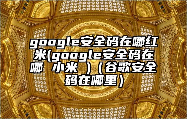 google安全码在哪红米(google安全码在哪 小米 )（谷歌安全码在哪里）