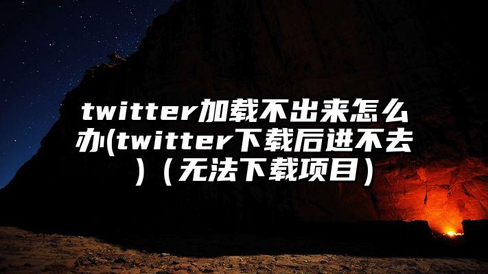 twitter加载不出来怎么办(twitter下载后进不去 )（无法下载项目）