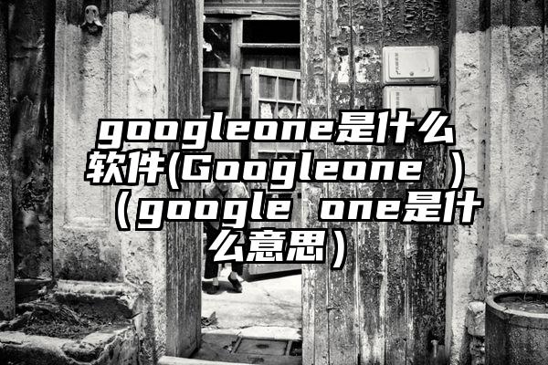 googleone是什么软件(Googleone )（google one是什么意思）