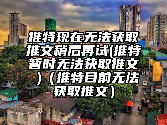 推特现在无法获取推文稍后再试(推特暂时无法获取推文 )（推特目前无法获取推文）