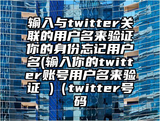 输入与twitter关联的用户名来验证你的身份忘记用户名(输入你的twitter账号用户名来验证 )（twitter号码