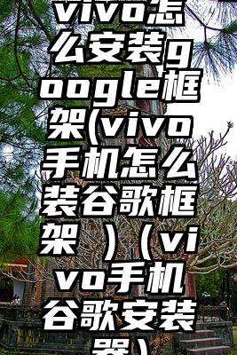 vivo怎么安装google框架(vivo手机怎么装谷歌框架 )（vivo手机谷歌安装器）