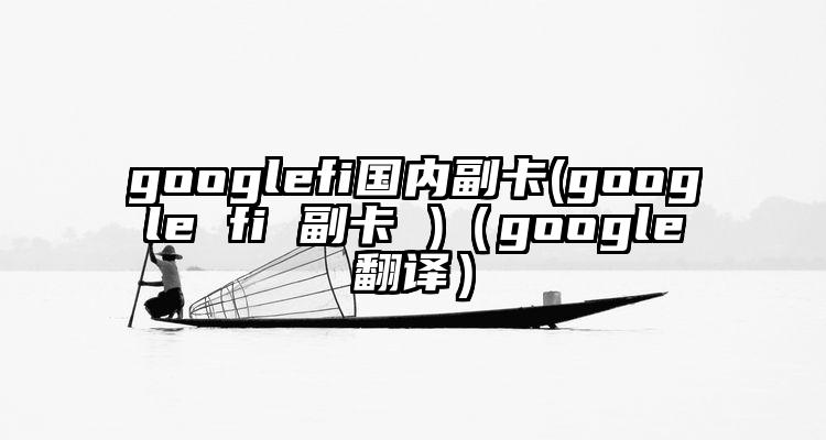 googlefi国内副卡(google fi 副卡 )（google翻译）