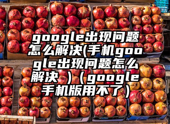 google出现问题怎么解决(手机google出现问题怎么解决 )（google手机版用不了）